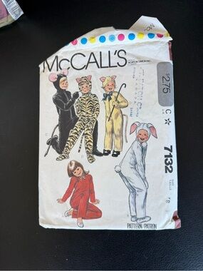 Vintage McCALL'S Kids Animal Costume Pattern 7132